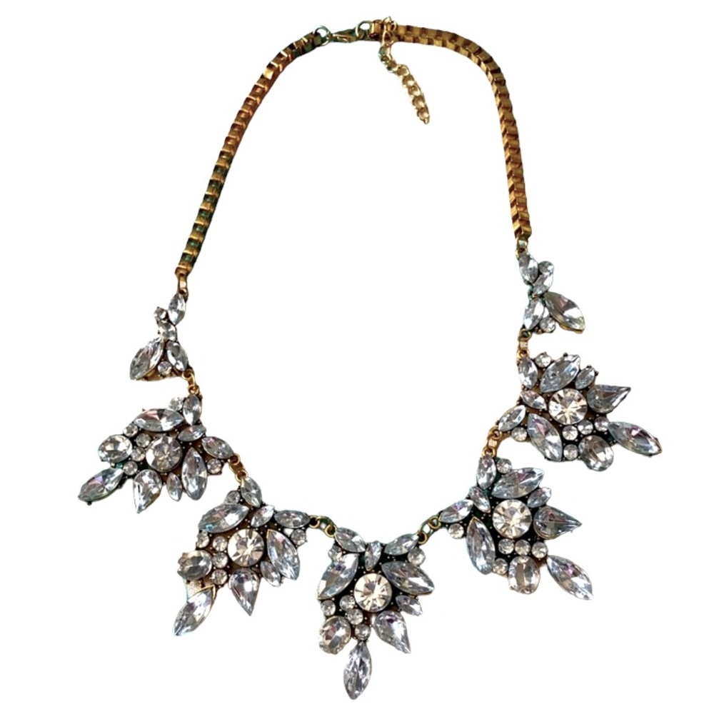 Glam Gold Crystal Statement Necklace